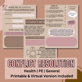 Health Worksheet - Conflict Resolution - High School Health