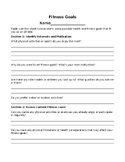 Health and Fitness Goal Setting Planning Worksheet