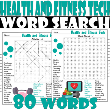 Exercise and Fitness Activities Word Search - WordMint