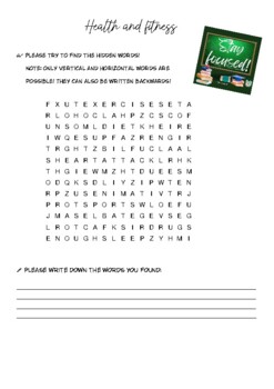Preview of Health and Fitness, puzzle, crosswords