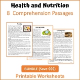 Health and Nutrition Bundle Reading Comprehension - Printa