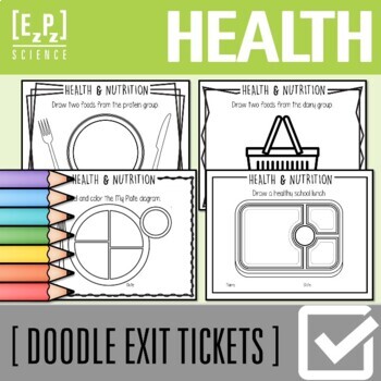 Preview of Health and Nutrition Exit Tickets | Science Exit Slip | Warm-Up | Assessment