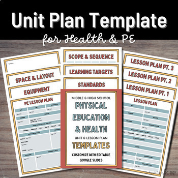 Preview of Health and PE Unit Plan Template - Editable and Printable  