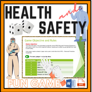 Preview of Health and Safety PPE Dice Game - Warm up \ Starter to lesson