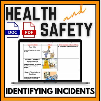 Preview of Workplace Health and Safety Identifying Incidents Worksheets