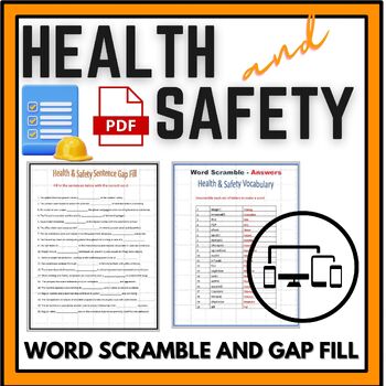 Preview of Health and Safety Word Scramble and Sentence Gap Fill Activities