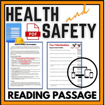 Preview of Health and Safety in the Workplace Reading Passage and questions