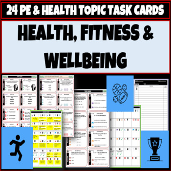 Preview of Health Wellbeing and Fitness Task Cards