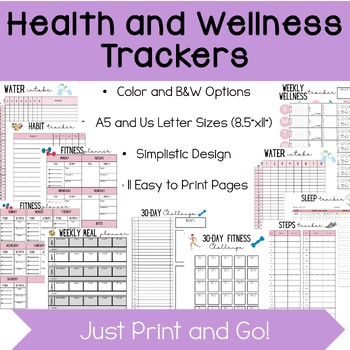 Preview of Health and Wellness / Fitness Tracking Sheets / Printables