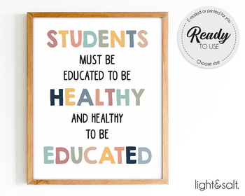 Preview of Health education poster, School Nurse poster, School Clinic, School Health decor