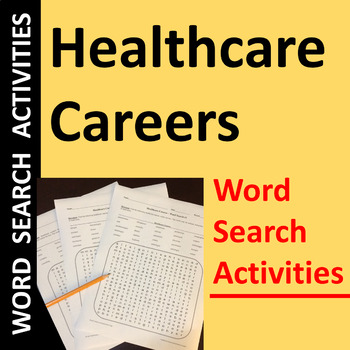 Preview of Healthcare Careers Word Search Activities