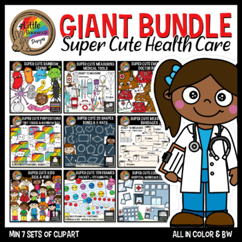Preview of Healthcare Doctor Clipart - Math and Literacy - GIANT BUNDLE