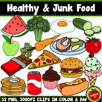 Preview of Healthy And Junk Food Clipart