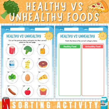 ​Healthy and unhealthy food spin and cover activity