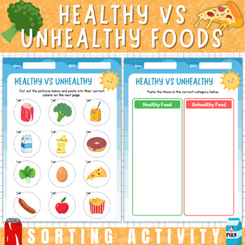 Healthy And Unhealthy Food Sorting Activity by HajarTeachingTools