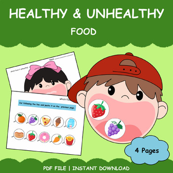 Preview of Healthy And Unhealthy Food, Sorting Food,Healthy Tracker,Sorting game,Worksheets