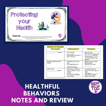 Preview of Healthy Behaviors Adapted Notes and Review
