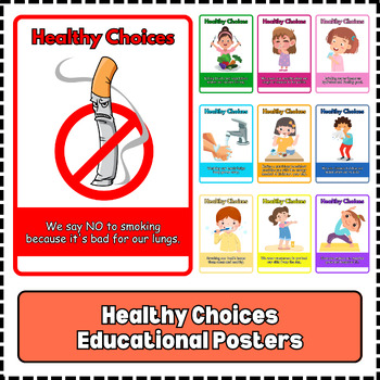 Preview of Healthy Choices Posters Educational Classroom Poster Printable Montessori