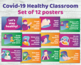 Healthy Classroom Covid-19 Poster Set: Social Distance Mas