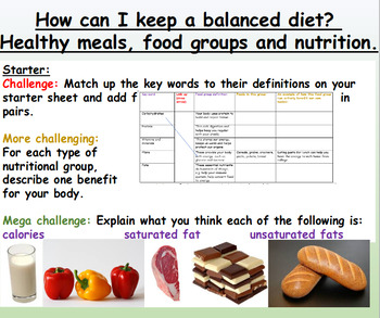 Preview of Healthy Eating - Presentation and Worksheets