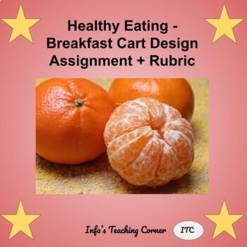 Preview of Grade 4-8 Health: Healthy Eating - Breakfast Cart Design Assignment + Rubric