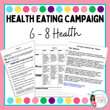 Preview of Healthy Eating Campaign Video Assignment (Grade 7 - 9)