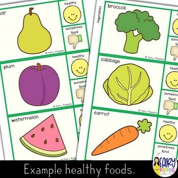 Healthy Eating Clip Cards by Fairy Poppins | Teachers Pay Teachers