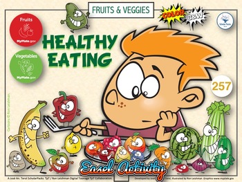 Preview of Healthy Eating. Color-b&w version.