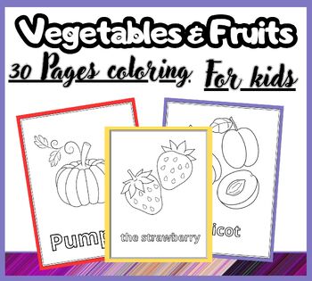 Preview of Healthy Eating Coloring Pages | Sheets for Fruits and Vegetables for kids