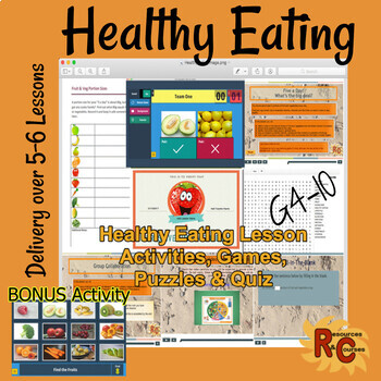 Preview of Healthy Eating Lessons (detailed teacher notes) Interactive 4th-10th Grade