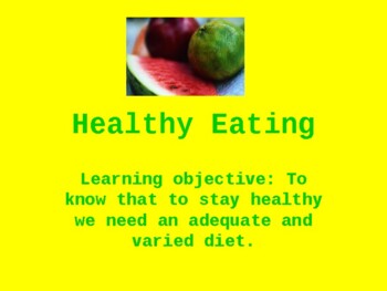 Preview of Healthy Eating Planning Powerpoints and Worksheets Physical Education Science Bi