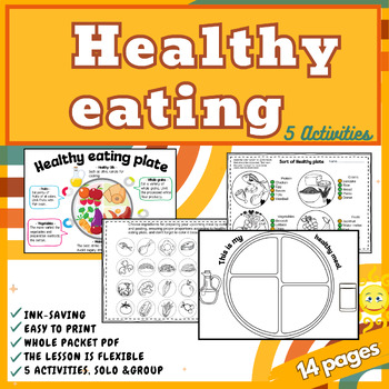 Preview of Healthy Eating Plate : Food & Nutrition, Planning Eating, Food guide(k,1st,2nd)