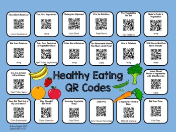 Preview of Healthy Eating QR Codes