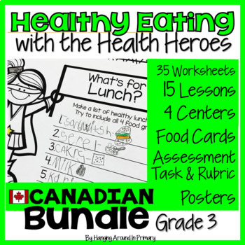 Preview of Healthy Eating Unit - Canadian Grade 3 or 2/3 BUNDLE