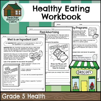 Preview of Healthy Eating Workbook (Grade 5 Ontario Health 2019)