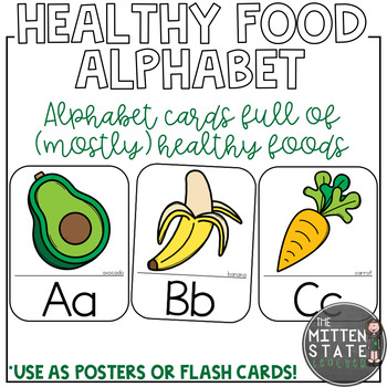 Preview of Healthy Food Alphabet Posters and Flashcards