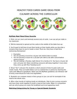 Preview of Healthy Food Cards: Nutrition Games + Ideas for Students with Special Needs SPED