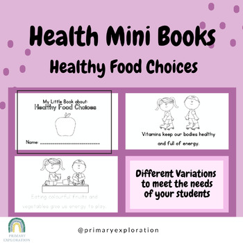 Preview of Healthy Food Choices Printable Mini Book for Primary Elementary Students