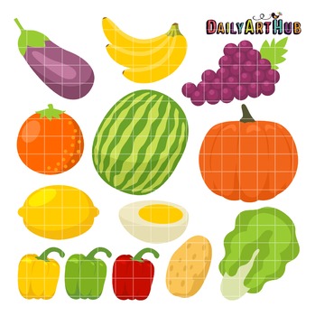 Healthy Food Clip Art - Great for Art Class Projects! by Daily Art Hub