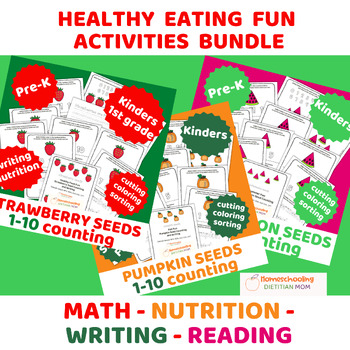 Preview of Healthy Food Fun - Counting Seeds Bundle