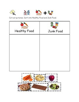 Preschool Healthy And Unhealthy Food Worksheet Pdf - Preschool & K