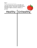 Healthy Food vs Unhealthy Food: Picture Sort