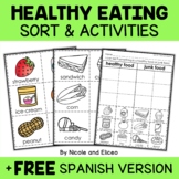 Healthy Foods Sort Activities + FREE Spanish