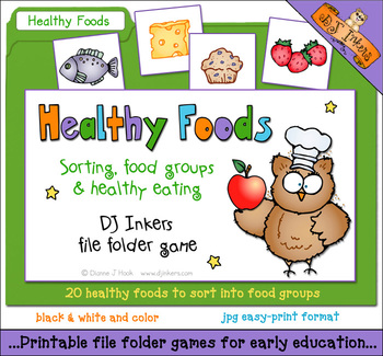Preview of Healthy Foods File Folder Game - Sorting Healthy Food Choices