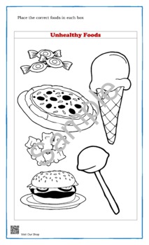 healthy foods match up preschool kinder homeschool printable worksheets