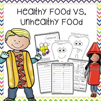 Preview of Healthy Food Vs. Unhealthy Food Craftivity