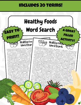 Preview of Healthy Foods Word Search