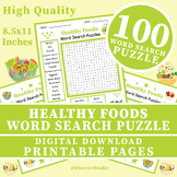 Healthy Foods Word Search Worksheet Activity - Puzzles, Cr