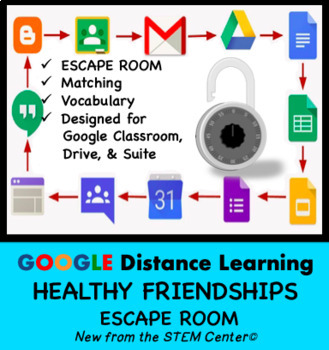 Preview of Healthy Friendships Escape Room on Google Slides - Distance Learning Friendly