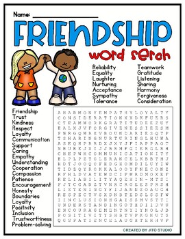 Preview of Healthy Friendships Word Search Puzzle